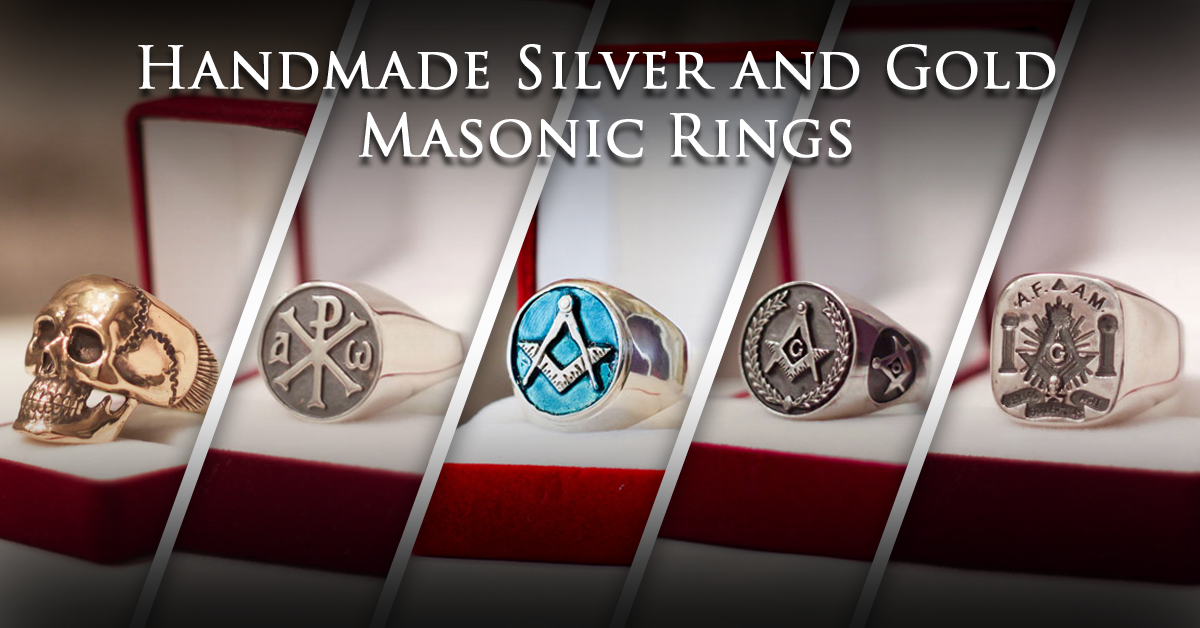 Handmade Silver and Gold Masonic rings